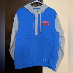 Under Armour Ole Miss powder blue rain jacket